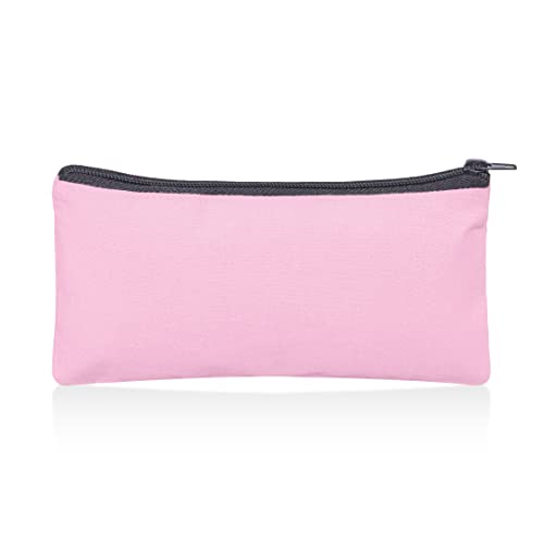 Einfarbiges Segeltuch für Make-up, Bastelzubehör, Reisen, waschbar, mehrfarbig, Geschenktasche mit Reißverschluss, rose, Pack-2, Einfarbig von IMFAA