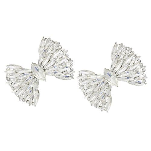 IMIKEYA 1 Paar Abnehmbare Schuhclips mit Schleife Dekoration für Damen Stylische Bowknot Ornamente für Hochzeit Party und Alltag Hochwertige Langlebige Materialien Silber Schuhschmuck von IMIKEYA