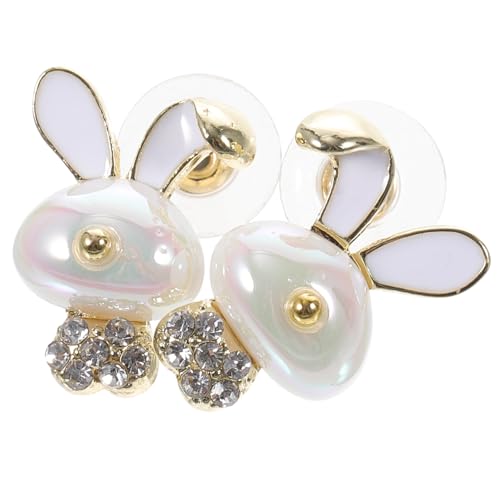 IMIKEYA Hasenohrring Osterohrring Kunstperlen Und Strasssteinen Für Frauen Und Mädchen Stylischer Ohrring Als Geschenk von IMIKEYA
