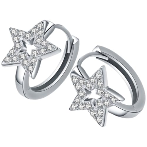 IMIKEYA 1 Paar Hollow Star Hoop Ohrringe für Damen Hypoallergene Fünfzackige Ohrringe Langlebigem Silber für Besondere Anlässe und Alltägliche IMIKEYA 1 Paar Hollow Star Hoop Ohrringe für Damen Hypoallergene Fünfzackige Ohrringe Langlebigem Silber für Besondere Anlässe und Alltägliche von IMIKEYA