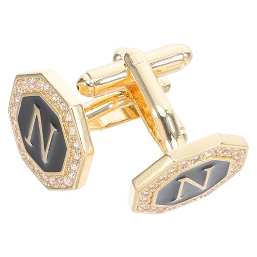 IMIKEYA 1 Paar Kreative Alphabet Design mit Funkelnden Strasssteinen Sleeve Cufflinks für Hochzeiten Business Meetings und Soziale Anlässe Suit Accessoires von IMIKEYA