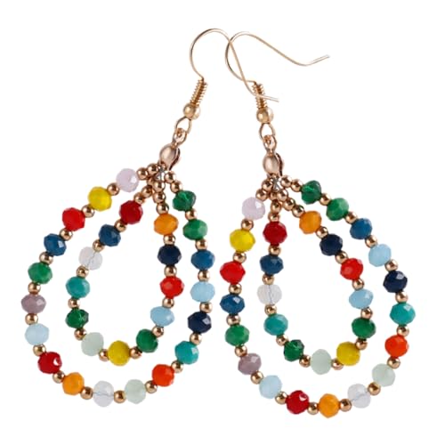 IMIKEYA 1 Paar Kreative Ohrringe für Frauen Handgefertigte Kristallperlen Drop Ohrringe Gold Doppelte Kreisform für Besondere Anlässe und Alltag Einzigartiger und Modischer Schmuck IMIKEYA 1 Paar Kreative Ohrringe für Frauen Handgefertigte Kristallperlen Drop Ohrringe Gold Doppelte Kreisform für Besondere Anlässe und Alltag Einzigartiger und Modischer Schmuck von IMIKEYA