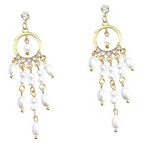 IMIKEYA 1 Paar Lange Quaste Faux Perlen Ohrringe für Frauen Stilvolle Dangling Ohrstecker Eleganter Schmuck für Besondere Anlässe und Alltag Leicht und Langlebig Gold IMIKEYA 1 Paar Lange Quaste Faux Perlen Ohrringe für Frauen Stilvolle Dangling Ohrstecker Eleganter Schmuck für Besondere Anlässe und Alltag Leicht und Langlebig Gold von IMIKEYA