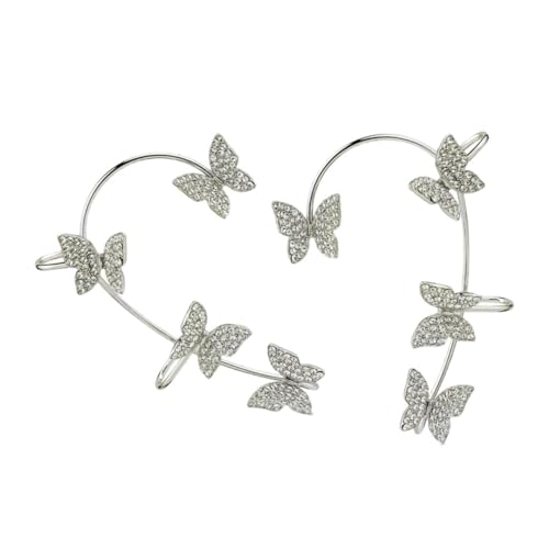 IMIKEYA 1 Paar Modischer Ohrclip Ohrklemme Ohrschmuck für Damen mit Funkelnden Schmetterlingen für nicht Durchbohrte Ohrringe für Mädchen und Frauen von IMIKEYA