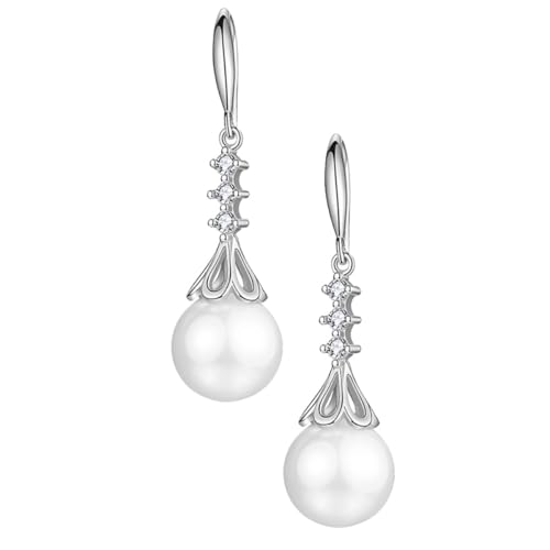 IMIKEYA 1 Paar Perlenohrringe für Damen Lange Ohrpendel mit Zirkonia Modischer Ohrschmuck für Besondere Anlässe und Alltag von IMIKEYA