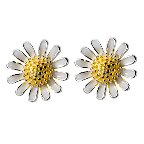 IMIKEYA 1 Paar Silber Ohrringe Damen Stilvolle Daisy Form Ohrstecker Modisches Schmuckstück für Besondere Anlässe Elegant und für Partys und Auftritte von IMIKEYA