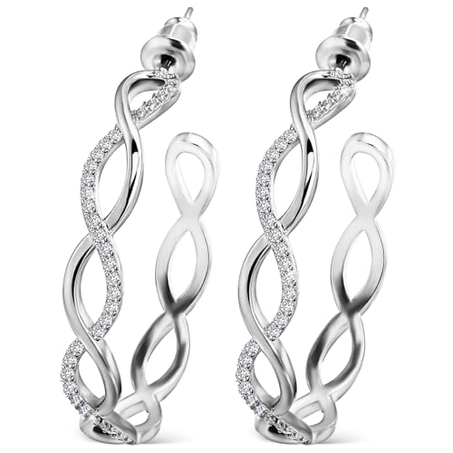 IMIKEYA 1 Paar Silberne Creolen Ohrringe mit Einzigartigem Design und Funkelnden Rhinestones Leichte und Langlebige Ohrringe für Damen für von IMIKEYA