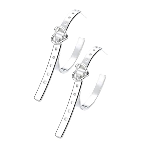 IMIKEYA 1 Paar Stylische Retro Ohrstecker im Hip Hop Stil Vintage Belt Buckle Design Silber Ohrringe für Damen für Partys und Besondere Anlässe von IMIKEYA