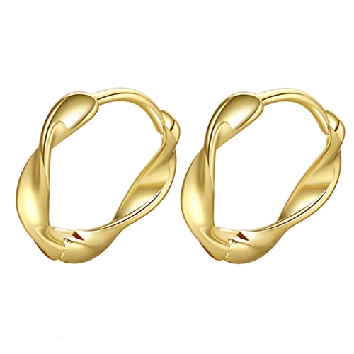 IMIKEYA Gedrehte Ohrringe für Damen Gold Creolen Kupfer Hautfreundlich Trendiger Ohrschmuck Elegant und Schlicht für Modebewusste Frauen IMIKEYA Gedrehte Ohrringe für Damen Gold Creolen Kupfer Hautfreundlich Trendiger Ohrschmuck Elegant und Schlicht für Modebewusste Frauen von IMIKEYA
