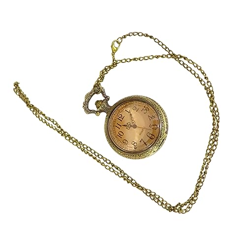 IMIKEYA 1 STK Taschenuhr Römisch Mechanische Uhr Vintage-Uhr Mit Kette Clamshell-Uhr Tuba-Geschenke Graviert Papa Geschenk Geschenke Für Männer Und Frauen Aushöhlen Legierung Anhänger Vati von IMIKEYA