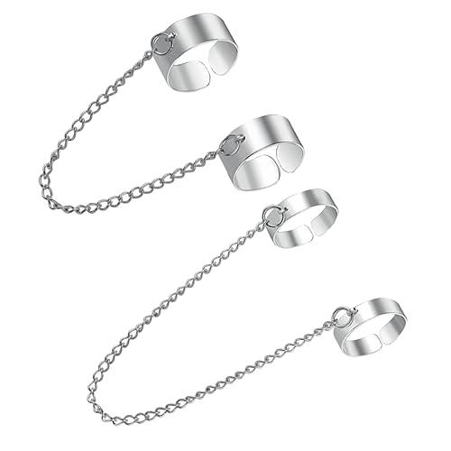 IMIKEYA 1 Satz Chic Punk Chain Ring Set für Frauen Finger Ringe Hochwertiger Legierung für Festivals Partys und Tägliche Outfits Einzigartiges Design und Stilvolle von IMIKEYA