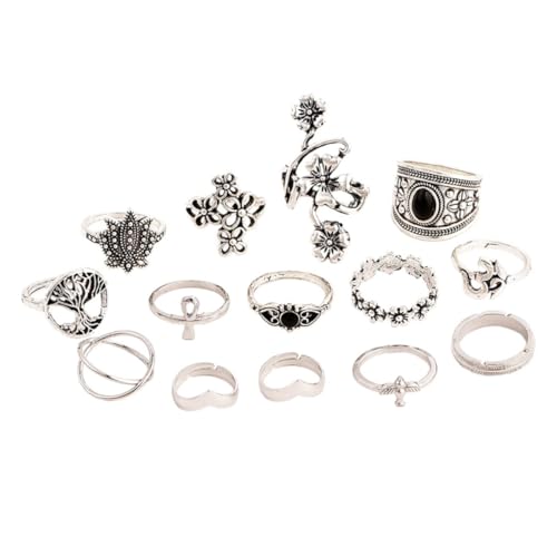 IMIKEYA 1 Satz Vintage Bohemian Finger Ringe Set Teile Legierung Knuckle Ringe Silber Stilvolle Designs für für Modebewusste von IMIKEYA