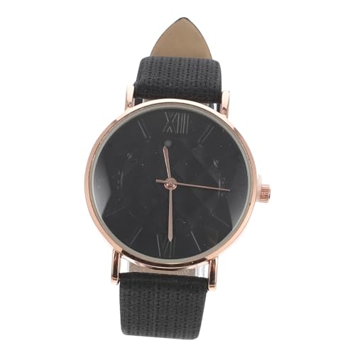 IMIKEYA Damen Quarzuhr mit Römischen Ziffern Armbanduhr mit Gestreiftem Lederarmband Elegant und für Damen für von IMIKEYA