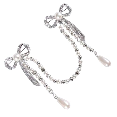 IMIKEYA 1 Stück Damenbrosche mit Perlen und Quasten Funkelnde Kettenanstecknadel für Kleider und Anzüge für Partys und Tägliches Tragen von IMIKEYA