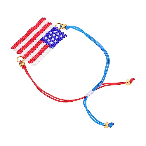 IMIKEYA 1 Stück Flag Armband Verstellbares Handgefertigtes Armband mit Amerikanischem Flaggen Design für Feiern und Patriotische Anlässe Komfortables und Sicheres Material Hochwertigem und von IMIKEYA