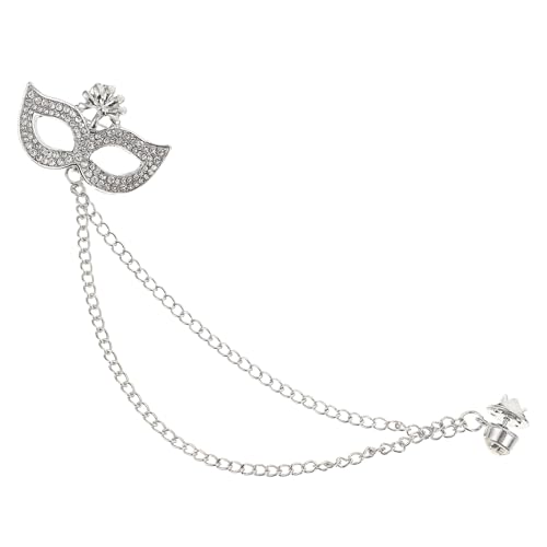 IMIKEYA 1 Stück Ketten Brosche mit Masken Design für Damen Stilvolles Accessoire für Anzüge und Kleider Anstecknadel für Partys und Besondere Anlässe Silberfarbe Leicht und Tragbar von IMIKEYA