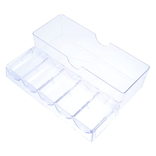 IMIKEYA Mahjong Chips Aufbewahrungsbox für 100 Chips Transparenter PP Organizer mit Deckel Praktischer Spiel Container für Brettspiele und Zubehör von IMIKEYA