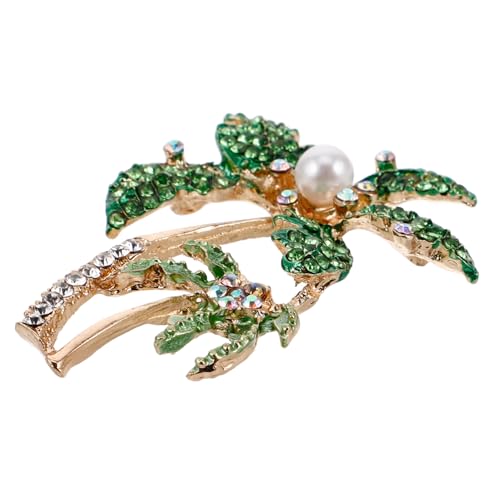 IMIKEYA 1 Stück Shiny Coconut Palm Brosche Legierung mit Funkelnden Strasssteinen Modisches Accessoire für Frauen und Mädchen für Hochzeiten und Feiern von IMIKEYA