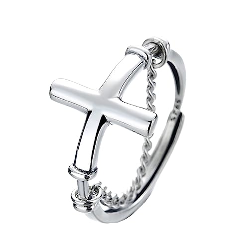 IMIKEYA 1 Stück Sterling Silber Offener Ring mit Kreuz Splicing Design Modischer Finger Ring für Damen als für Besondere Anlässe für Liebsten oder Dich Selbst IMIKEYA 1 Stück Sterling Silber Offener Ring mit Kreuz Splicing Design Modischer Finger Ring für Damen als für Besondere Anlässe für Liebsten oder Dich Selbst von IMIKEYA