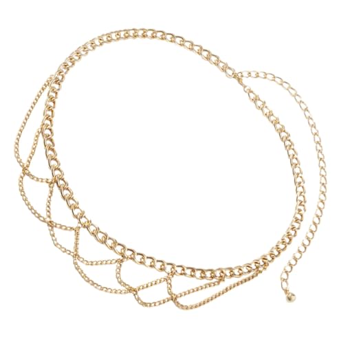 IMIKEYA 1 Stück U Förmige Metall Waist Chain für Damen Bauch Kette mit Quaste für Strandpartys Hochzeiten und Besondere Anlässe Elegantes Körper Accessoire Gold von IMIKEYA