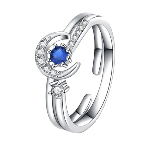 IMIKEYA 1 Stück Verstellbarer Finger Ring Silber Modischer Star Mond Schmuck für Damen für Jubiläen Geburtstagsfeiern und Besondere Anlässe von IMIKEYA