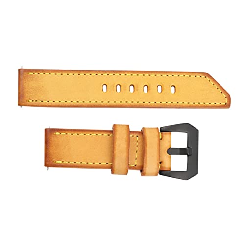 IMIKEYA 1 Stück Vintage Cowhide Uhrenarmband Gelb Robustes Lederband für Herren Bequemes Stilvolles Design für Alltag und Besondere Anlässe von IMIKEYA