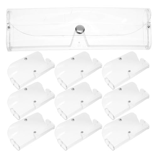 IMIKEYA 10 Stück Brillenetuis durchsichtig Plastik Brillen klein Aufbewahrungsboxen für Herren Damen Reise Organizer mit Druckknopfverschluss von IMIKEYA