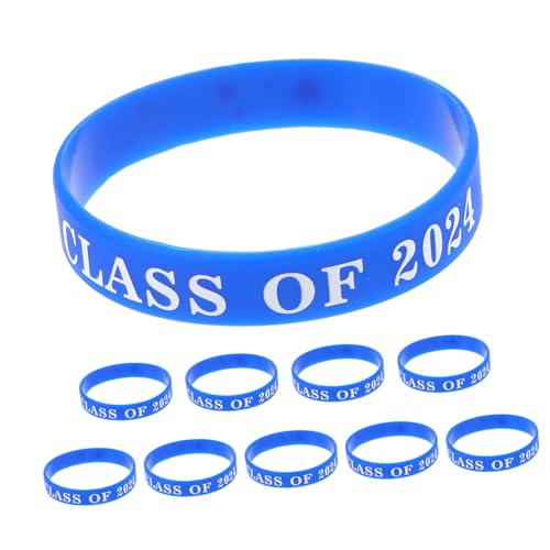 IMIKEYA 10 Stück Silikonarmbänder Class Of Wiederverwendbare Tragbare Abschlussarmbänder für Schulfeiern Komfortable Langlebige Graduation Wristbands Blau für Gruppen und Partys von IMIKEYA