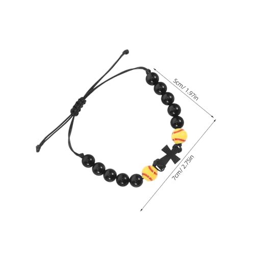 IMIKEYA 10stücke Softball-sportarmbänder Für Junge Mädchen Geflochtene Basketball-armbänder Holzperlenarmbänder Mit Kreuz Baseball-spirit-armband Für Jungen Und Mädchen von IMIKEYA