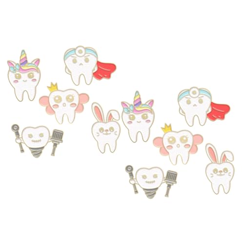 IMIKEYA 10 Stück Teiliges Cartoon Zahn Broschen Lustige Anstecknadeln für Kleidung Pullover und Taschen Kreative Mode Accessoires für Frauen Einfach zu Befestigen und Auffälliges Design von IMIKEYA