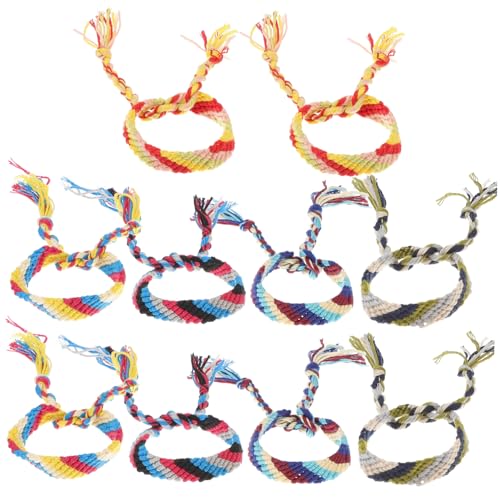 IMIKEYA 10 Stück Handgelenk Armband Ethno Stil Buntes Gestricktes Armband Für Damen Und Herren Handgefertigte Freundschaftsarmbänder Leicht Und Auszuziehen Für Alltag Und Partys von IMIKEYA