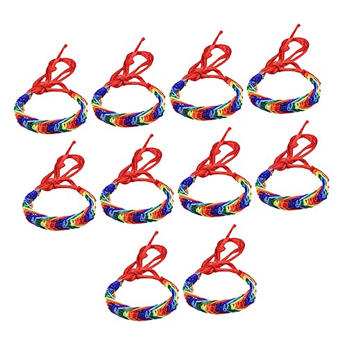 IMIKEYA 10 Stück Teiliges Handgefertigtes Armbandset für Bunte Handarbeitsarmbänder für Freundschaft Strandpartys und Alltagsschmuck von IMIKEYA