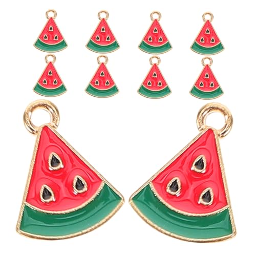 IMIKEYA 10 Stück Teiliges Mini Wassermelonen Anhänger Legierung Bunte DIY Frucht Charms mit Leicht Vielseitig für Schmuck Schlüsselanhänger und Taschenanhänger für Kreative Bastelprojekte von IMIKEYA
