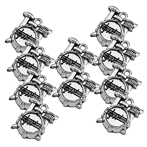 IMIKEYA 10 Stück Trommel Metall Schmuckanhänger für Selbstgemacht Armbänder Schlüsselanhänger Zubehör von IMIKEYA