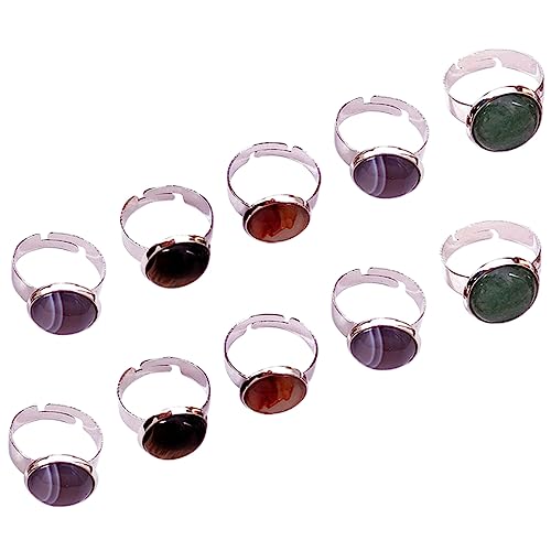 IMIKEYA 10 Stück Teiliges Verstellbare Offene Ringe aus Natürlichem für Damen Runde Schmuckringe zum Kombinieren für Besondere Anlässe Accessoires für Outfit IMIKEYA 10 Stück Teiliges Verstellbare Offene Ringe aus Natürlichem für Damen Runde Schmuckringe zum Kombinieren für Besondere Anlässe Accessoires für Outfit von IMIKEYA
