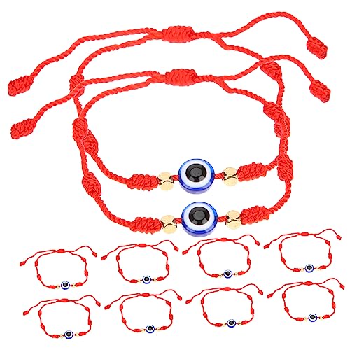 IMIKEYA 10stücke Schnurarmband Mit Bösem Blick Armband Mit Blauem Auge Handgefertigtes Damenarmband Fadenarmband Armbänder Mit Bösem Blick Armband Für Handgelenk Bettelarmband von IMIKEYA