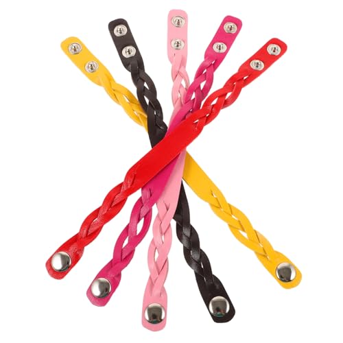 IMIKEYA 10 Stück Verstellbares Armband aus Kunstleder Bunte Geflochtene Handgefertigte Armbänder mit Druckknopf Damen und Herren Modeschmuck von IMIKEYA