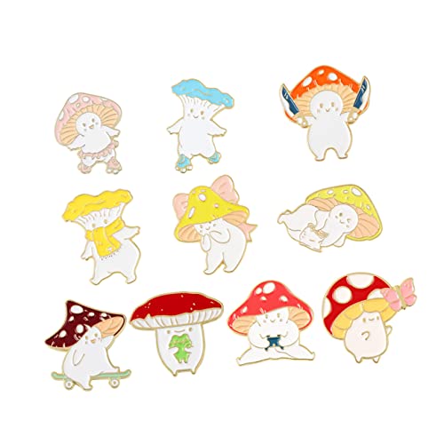 IMIKEYA 10stücke Teiliges Cartoon Pilz Broschen Anstecker Langenabzeichen Für Kleidung Rucksäcke Eyecatcher Mit Strapazierfähigem Legierungsmaterial Und Glänzendem Design von IMIKEYA