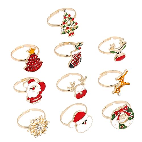 IMIKEYA 10Stücke Teiliges Weihnachtsring für Lustige Finger Ringe mit Weihnachtsbaum Schneemann und Rentier Motiven Weihnachten Partys und IMIKEYA 10Stücke Teiliges Weihnachtsring für Lustige Finger Ringe mit Weihnachtsbaum Schneemann und Rentier Motiven Weihnachten Partys und von IMIKEYA