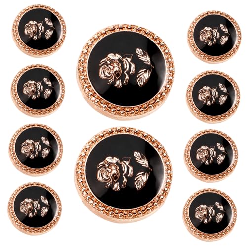 IMIKEYA 10stücke Dekorativer Knopf Aus Metall Für Anzüge Uniformen Jacken Und Mäntel Vintage Knopf Mit Blumenmuster Kleine Zierknöpfe von IMIKEYA