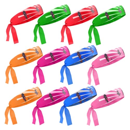 IMIKEYA 12 Stück Karate Stirnbänder für Wiederverwendbare Samurai Kopfbedeckung Atmungsaktivem für Karate Training und Kostümpartys Farben von IMIKEYA