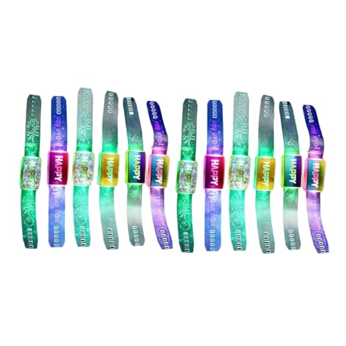 IMIKEYA 12 Stück Leuchtende Armbänder aus Kunststoff LED Armbänder für Partys Konzerte und Events Accessoire für Erwachsene Farbenfroh und Vielseitig Einsetzbar von IMIKEYA