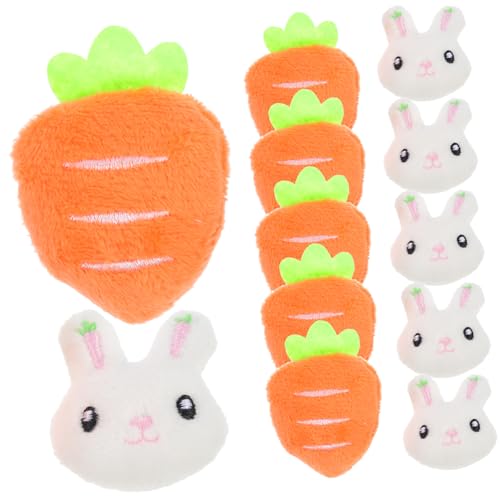 IMIKEYA 12 Stück Plüsch Broschen Kaninchen und Karotte Leichte Anstecknadeln für Kleidung Taschen und Mäntel Niedliche Cartoon Broschen als Dekorativer Brustschmuck für Damen von IMIKEYA