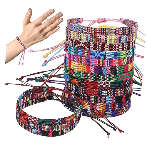 IMIKEYA 12 Stück Teiliges Boho Woven Surfer Fußkettchen Strand Armbänder Unisex Geflochten Verstellbar Ethno Stil für Damen und Herren Vielseitig Kombinierbar für Alltag und Wassersport von IMIKEYA