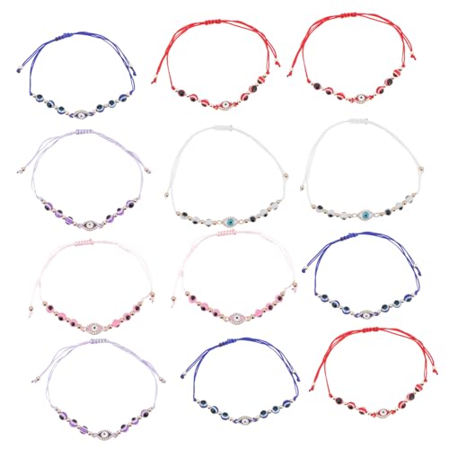 IMIKEYA 12 Stück Teiliges Evil Eye Armbänder für Damen Handgefertigte Kettenarmbänder mit Bösem Blick Langlebig Wasserfest Farbecht und Hautfreundlich Modischer Schmuck für Alltag und von IMIKEYA