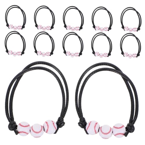 IMIKEYA 12 Stück Teiliges Verstellbares Baseball Armband Handgefertigte Sportarmbänder Gewachstem Faden Baseball Zubehör für Geburtstagsfeiern und Team Events Geeignet für Verschiedene von IMIKEYA