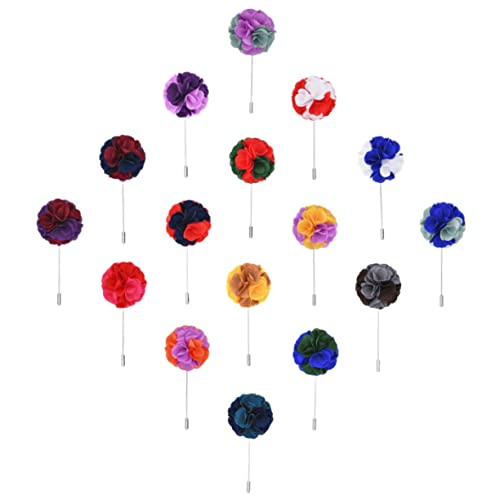 IMIKEYA 16stücke Anzugbrosche Brustnadel Für Männer Kleidungsbrosche Modebrosche Party-dressing-brosche Stoffkunst-dekoration Geschenkidee Anlässe Partys Festivals Eleganter Look von IMIKEYA