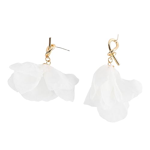 IMIKEYA Blumen Ohrringe Für Frauen Mode Ohrhänger Aus Legierung Weiße Bowknot Haken Anhänger Retro Ohrschmuck Für Hawaii Party Geburtstag Alltag Und Ausgehen von IMIKEYA