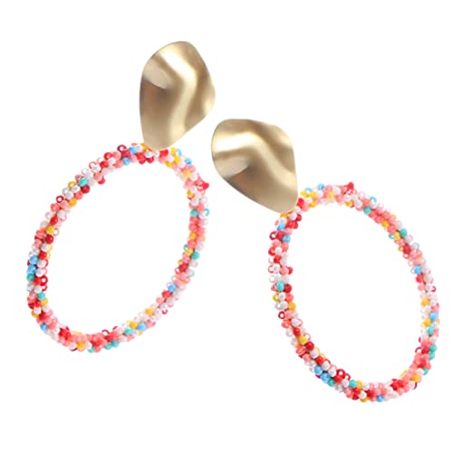 IMIKEYA Bunte Perlenohrringe Damen Kreisohrringe im Boho Stil Ästhetische Creolen mit Einzigartigem Design für Festliche Anlässe Leichte Schmuckstücke für Alltag und Partys IMIKEYA Bunte Perlenohrringe Damen Kreisohrringe im Boho Stil Ästhetische Creolen mit Einzigartigem Design für Festliche Anlässe Leichte Schmuckstücke für Alltag und Partys von IMIKEYA