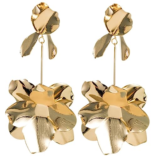 IMIKEYA 1Paar Goldene Geometrische Ohrringe für Frauen Blumen Ohrhänger Statement Ohrringe für Legierungsbeschichtung Hautfreundlich Perfektes IMIKEYA 1Paar Goldene Geometrische Ohrringe für Frauen Blumen Ohrhänger Statement Ohrringe für Legierungsbeschichtung Hautfreundlich Perfektes von IMIKEYA